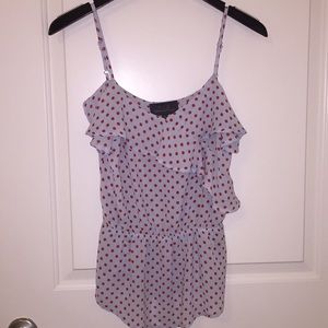 PJK Ruffles Tank with Polka Dots